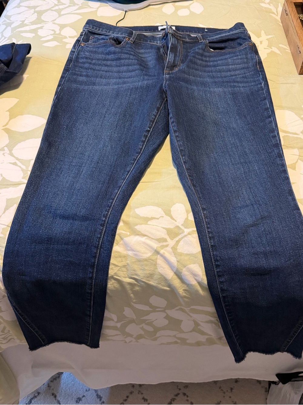 LOFT Dark Blue Cropped Skinny Ankle Jeans